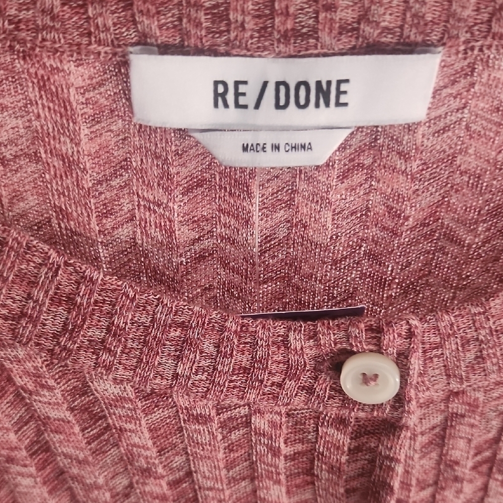 Re/Done Chevron Ribbed Knit Cardigan Size L - Picture 2 of 6